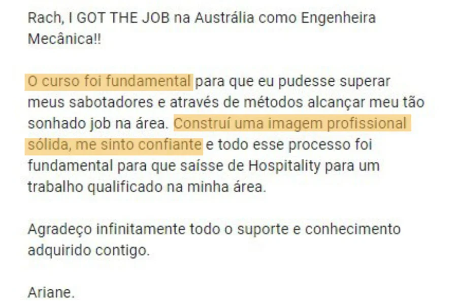 Depoimento da Ariane