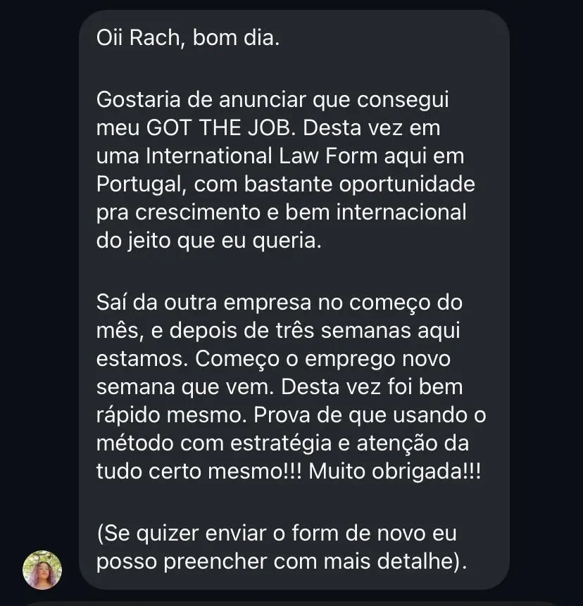 Print de depoimento no WhatsApp